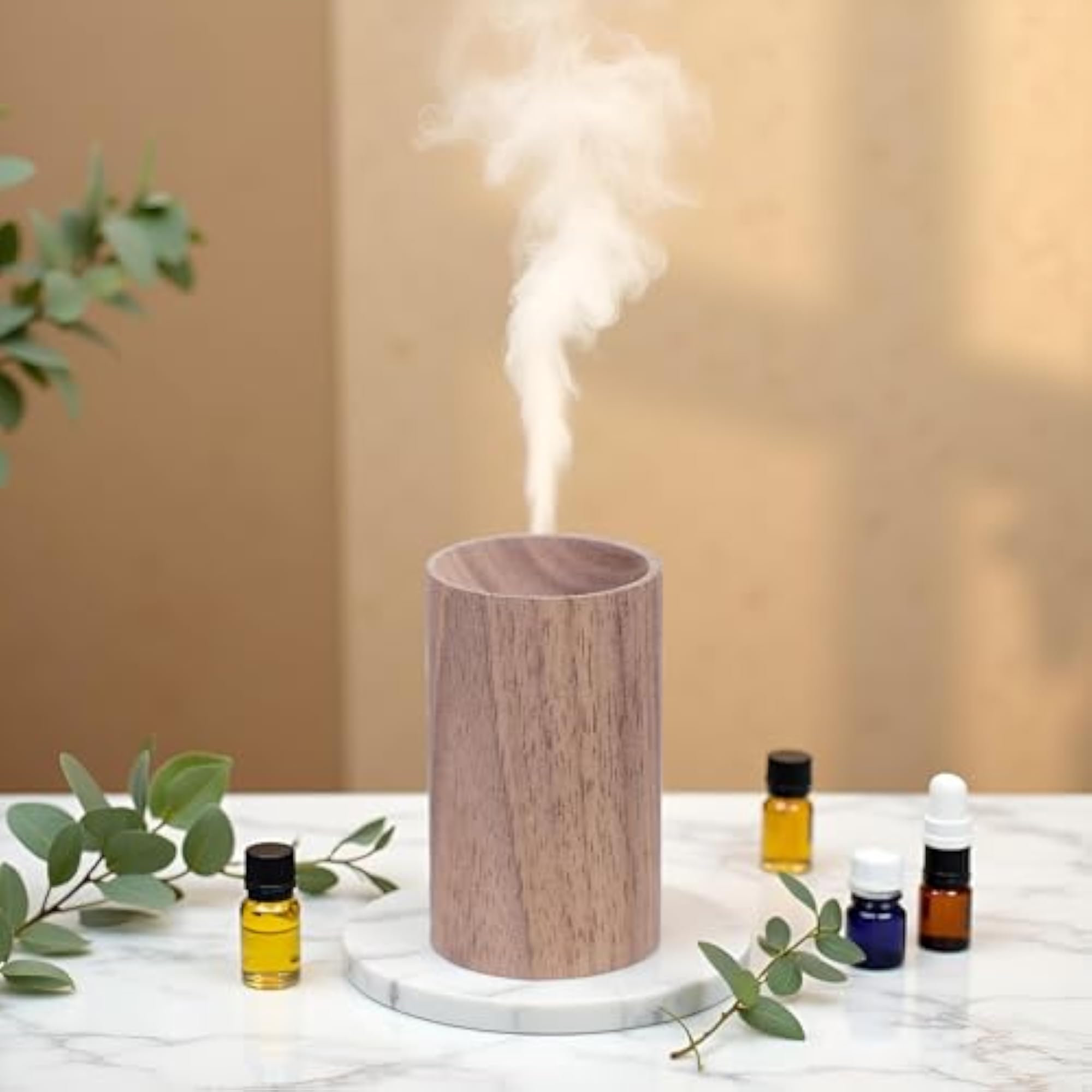 Brown Walnut Wood Essential Oil Diffuser, Aromatherapy Decor